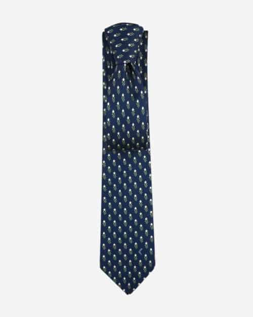 Cinabre Navy Blue Grey Grand Pan Tie