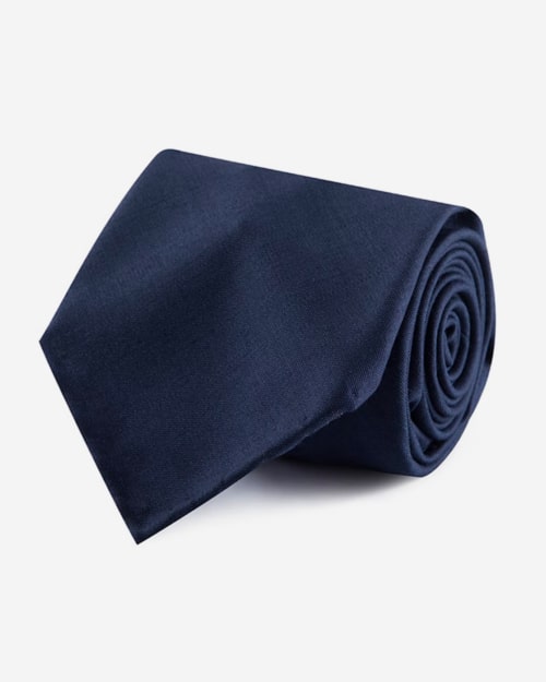 G. Inglese Navy Wool 10-Fold Tie