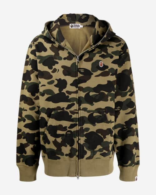 A Bathing Ape Logo-Patch Camouflage-Print Hoodie
