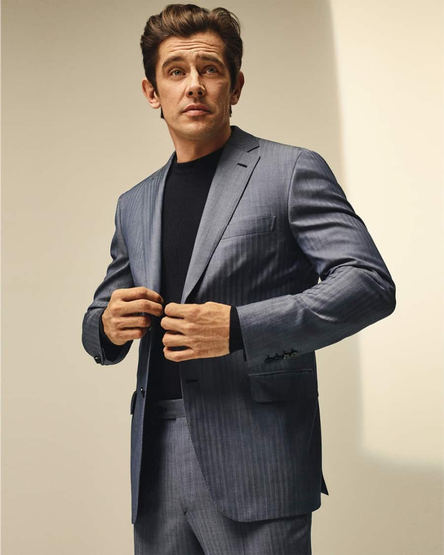 Men's wool grey lounge suit