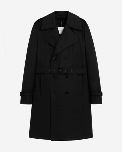 Mackintosh St Andrews Black Gabardine Cotton Trench Coat