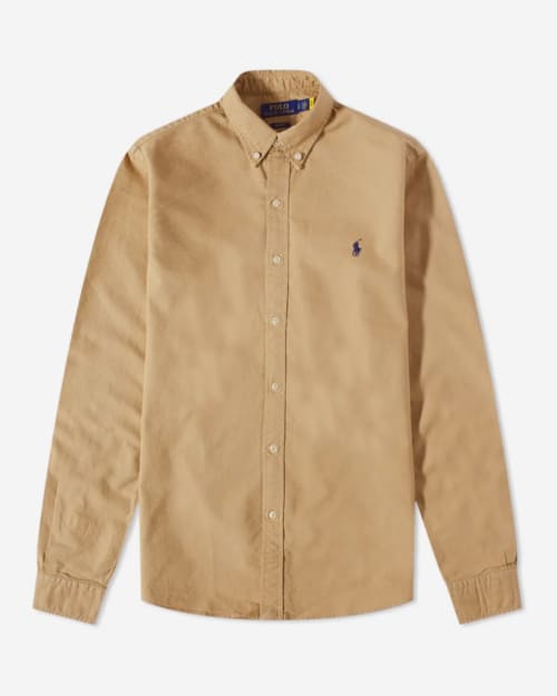 Polo Ralph Lauren Button Down Garment Dyed Oxford Shirt Surrey Tan
