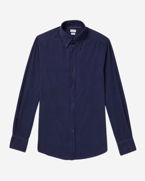Brunello Cucinelli Slim-Fit Button-Down Collar Cotton-Corduroy Shirt