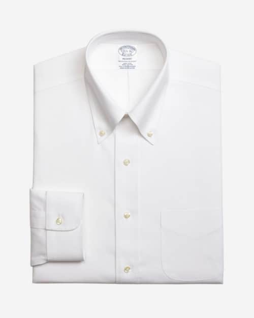 Regent Regular-fit Non-iron Dress Shirt, Pinpoint Stretch, Button-Down Collar White