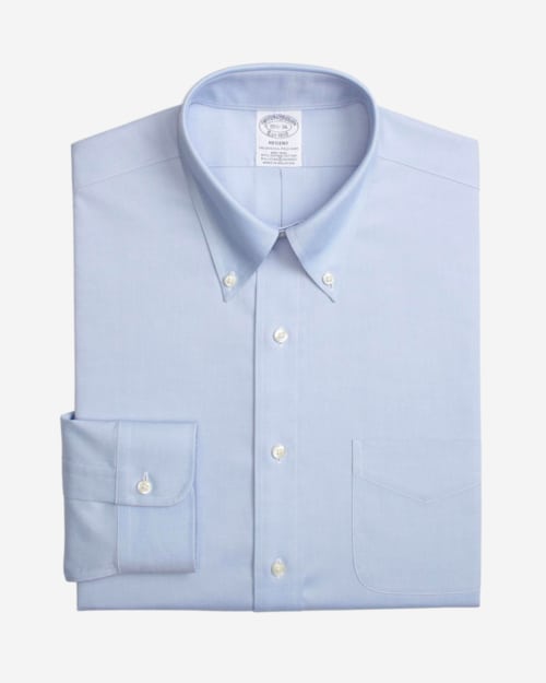 Regent Regular-fit Non-iron Dress Shirt, Pinpoint Stretch, Button-Down Collar