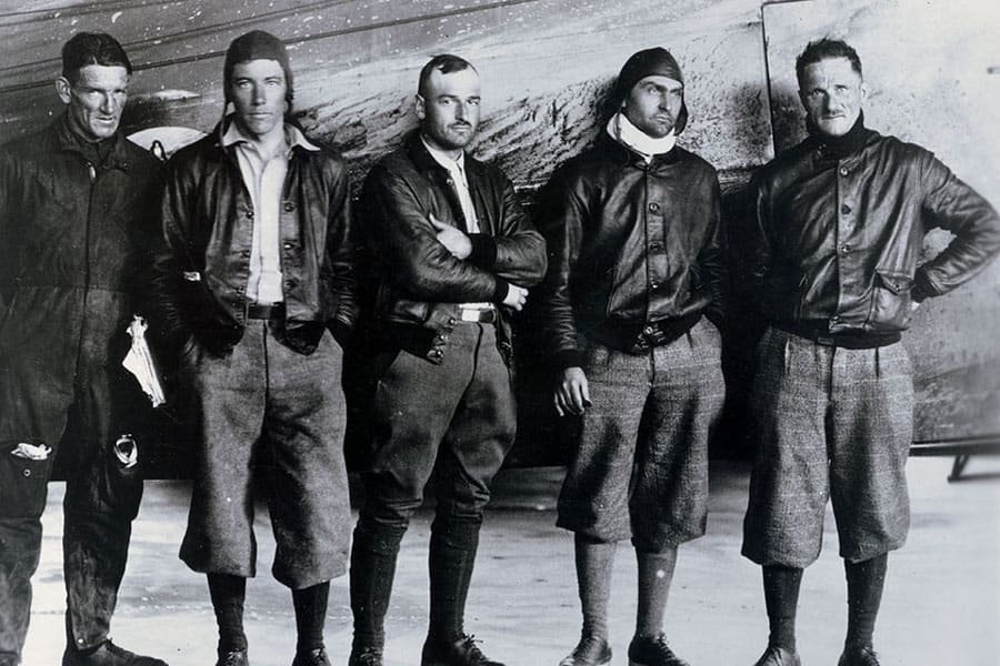 Air Force pilots wearing Original A1 shearling flight jackets