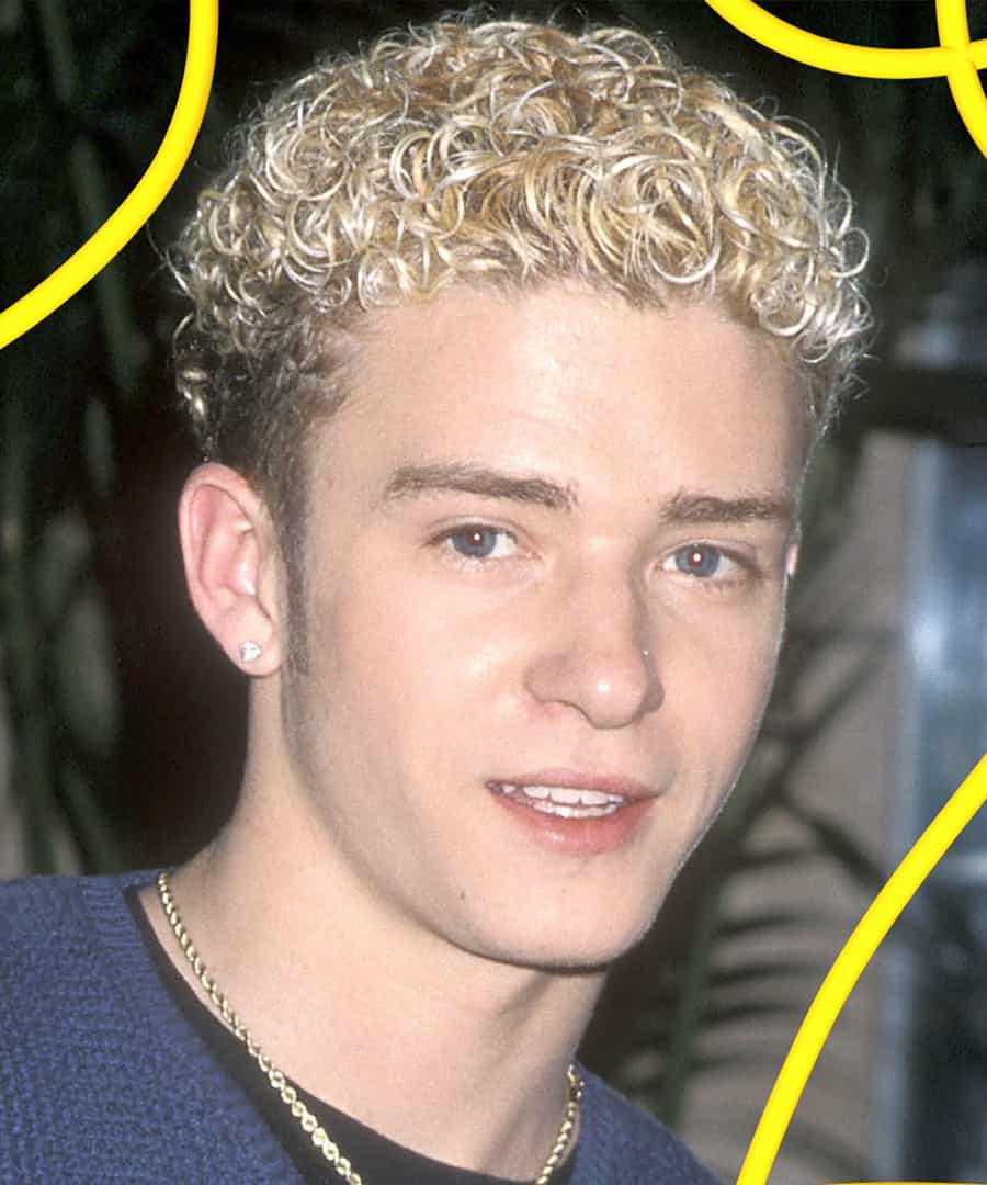 Justin Timberlake 90s noodle hairstyle