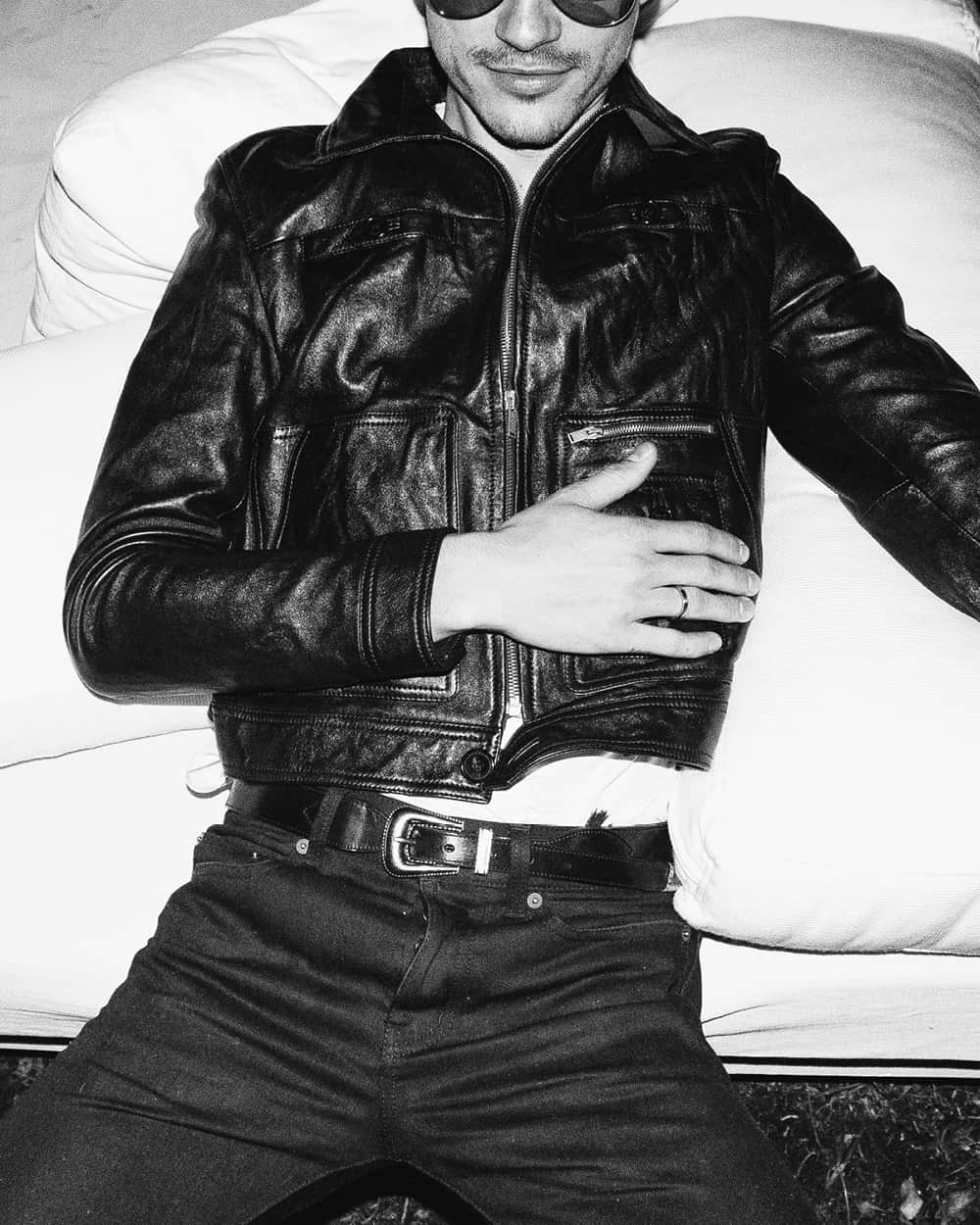 Saint Laurent luxury leather jacket for men