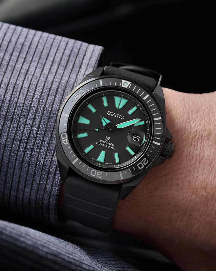 Seiko Prospex ‘Black Series’ King Samurai dive watch on wrist