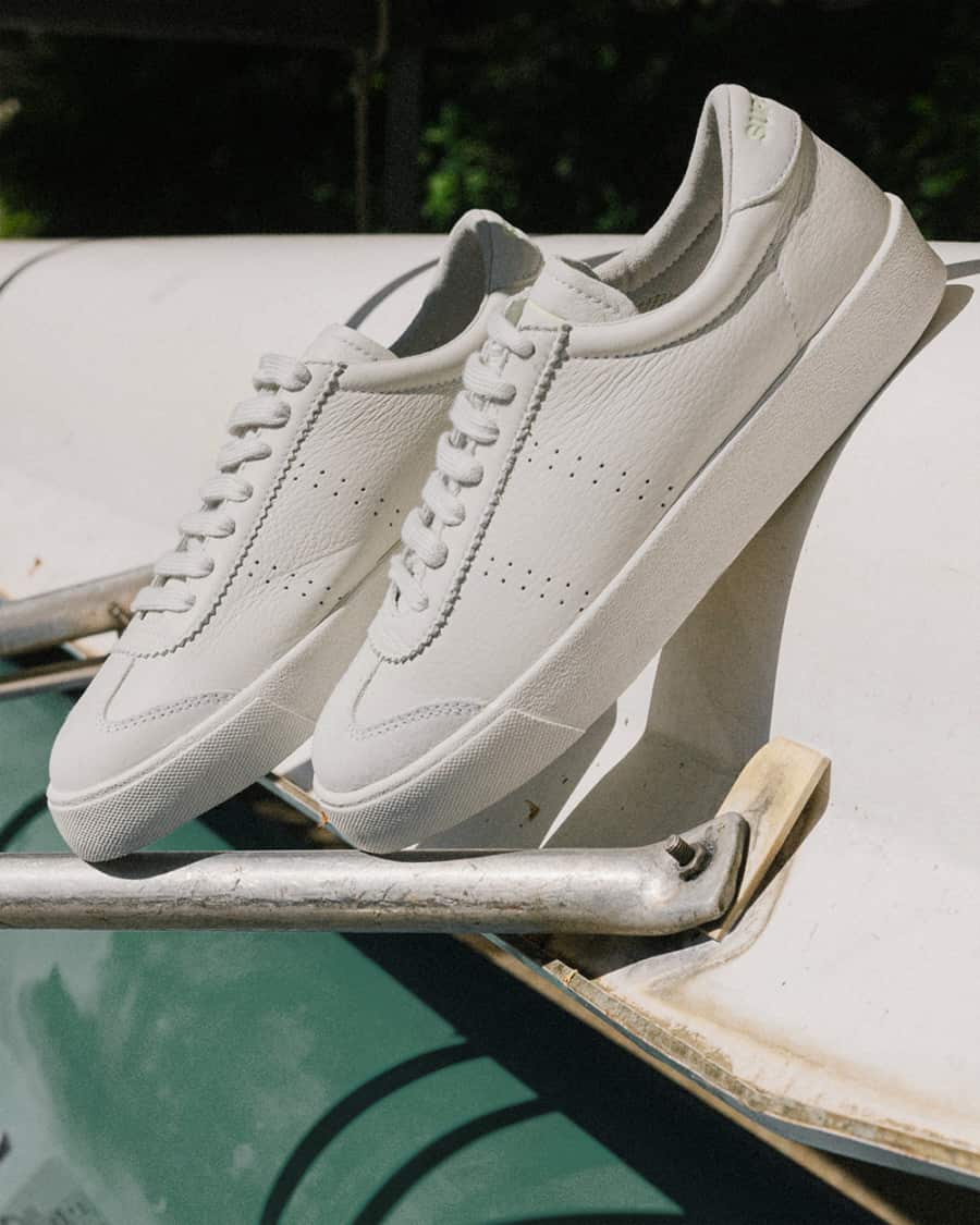 Superga white leather sneakers