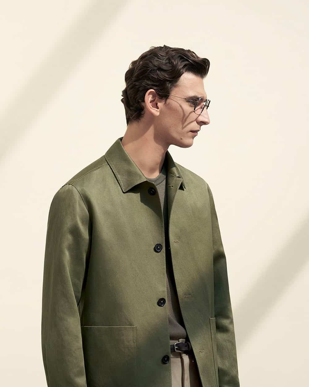 Luxury Zegna men's green coat