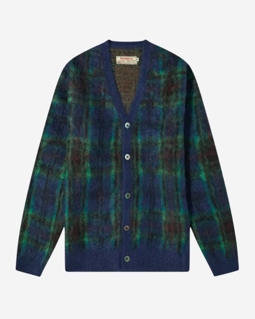 Anonymous Ism Mohair Check Cardigan