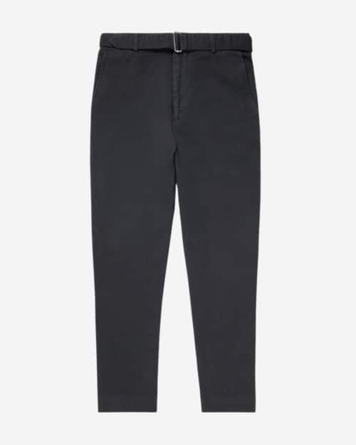 Officine Générale Oswald Belted Straight-Leg Pigment-Dyed Cotton-Blend Twill Trousers