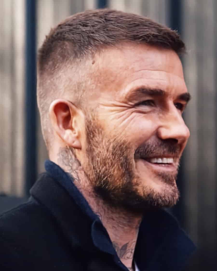 David Beckham sporting a modified buzz cut fade