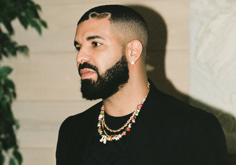 Drake with a sporting a buzz cut fade hairstyle