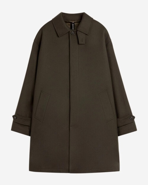 Mackintosh SOHO Dark Olive Wool Overcoat
