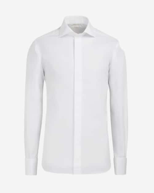 Suitsupply White Twill Slim Fit Tuxedo Shirt