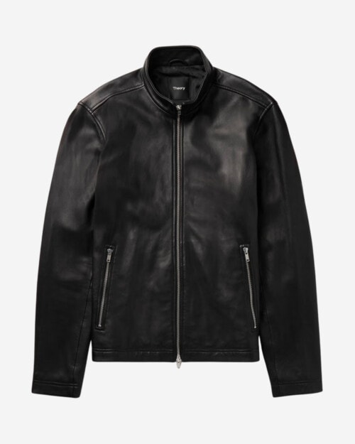 Theory Morvek Slim-Fit Leather Jacket