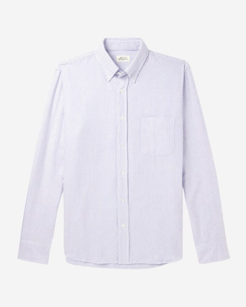 Hartford Striped Button-Down Collar Cotton Oxford Shirt