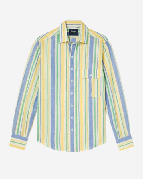 Drake’s Summer Striped Linen and Cotton-Blend Shirt