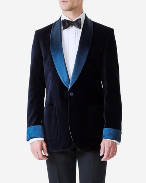 Favourbrook Navy Velvet Cotton Chaucer Jacket