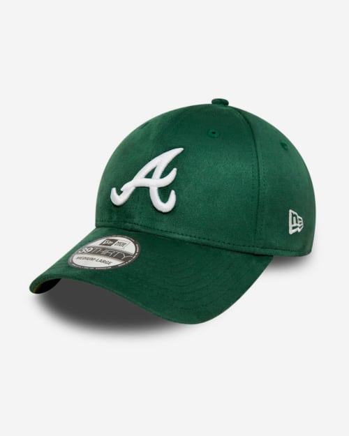 New Era Atlanta Braves Faux Suede Green 39THIRTY Stretch Fit Cap