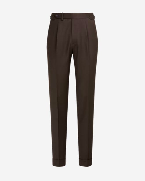 Suitsupply Brown Pleated Vigo Pants
