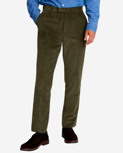Moss Tailored Fit Olive Corduroy Trousers