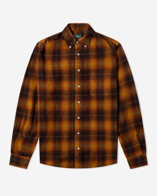 Gitman Vintage Button Down Shaggy Flannel Check Shirt
