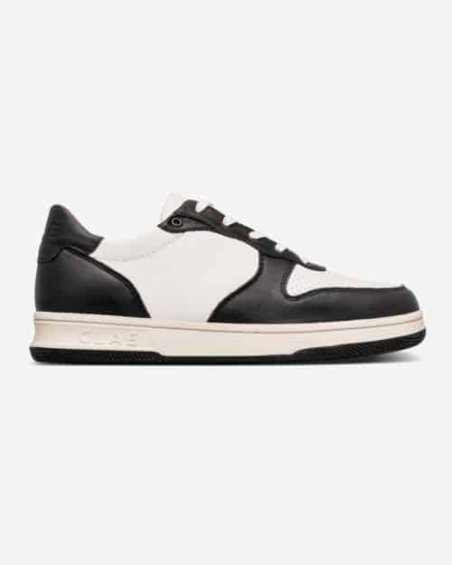 Clae Malone Black Leather Off-White Chunky Sneaker