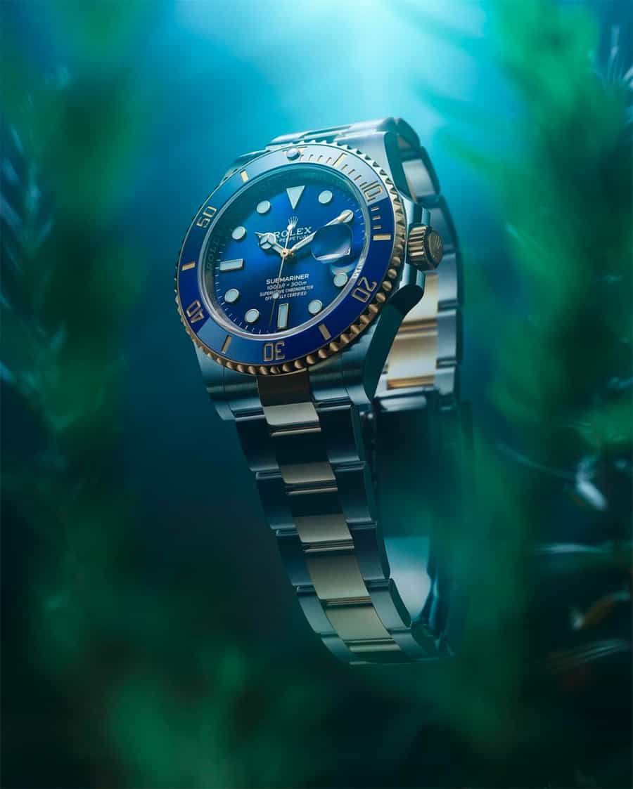 Classic Rolex Submariner watch underwater