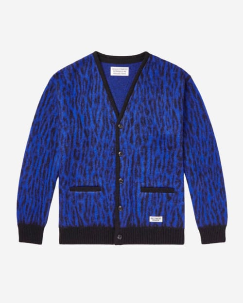 Wacko Maria Leopard-Jacquard Knitted Cardigan