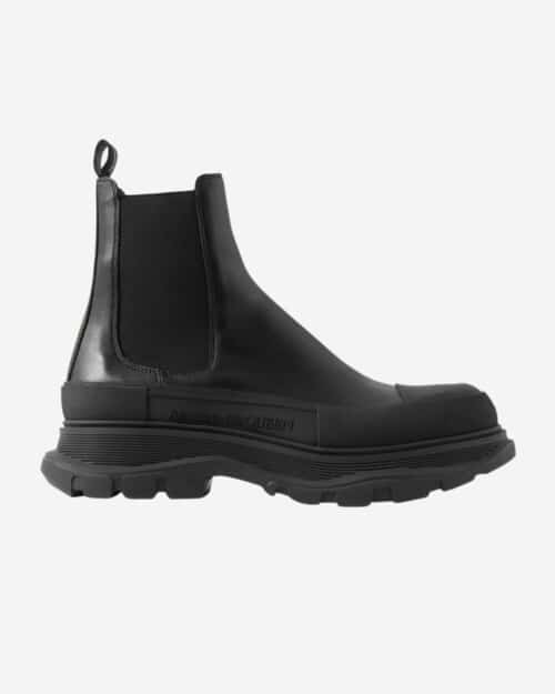 Exaggerated-Sole Leather Chelsea Boots