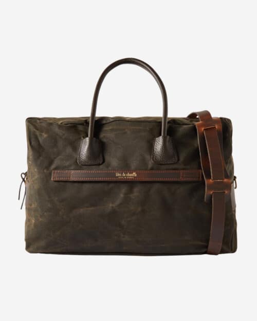 Zephir Leather-Trimmed Cotton-Canvas Weekend Bag