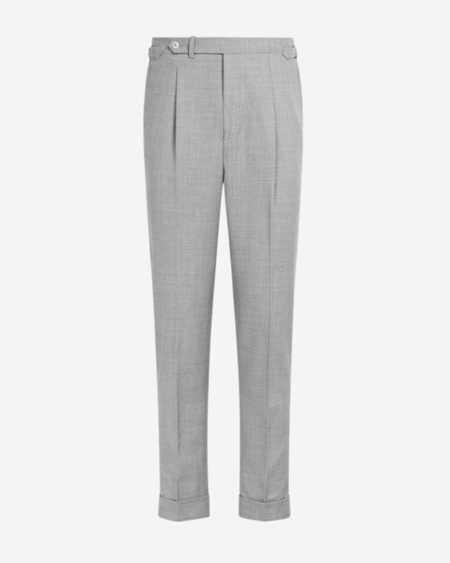 Suitsupply Grey Pleated Vigo Pants