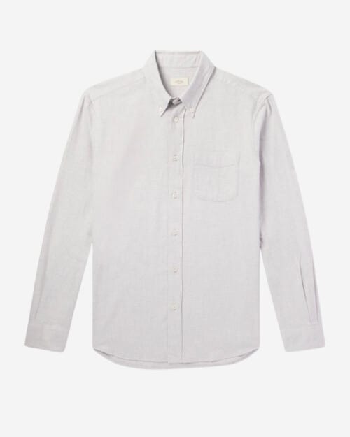 Altea Ivy Button-Down Collar Houndstooth Cotton-Flannel Shirt