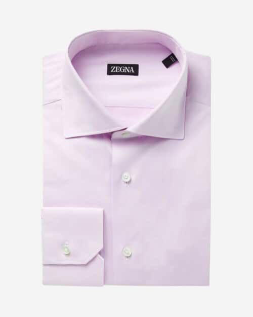 Zegna Trofeo Slim-Fit Cutaway-Collar Cotton-Blend Twill Shirt