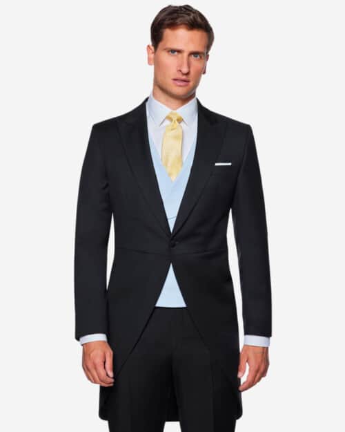 Hawes & Curtis Men's Black & Grey Italian Wool Morning Suit – 1913 Collection