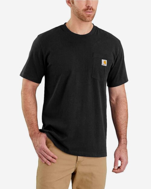 Carhartt Relaxed Fit Heavyweight Short-Sleeve K87 Pocket T-Shirt Black