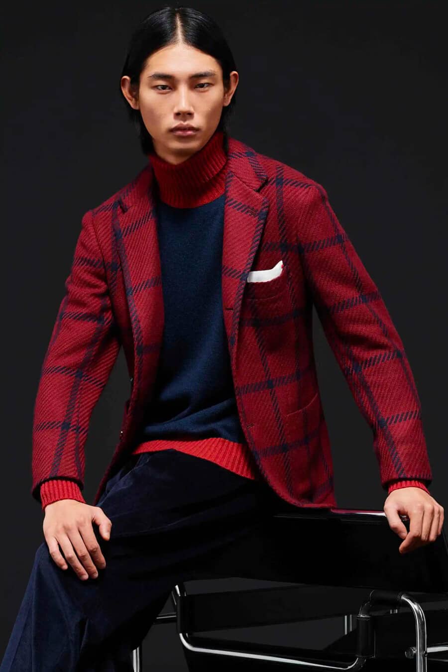 Asian model Taemin Park starring in KITON Menswear Fall Winter 2023 - 2024