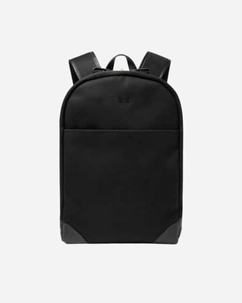 Leather-Trimmed Cotton-Canvas Backpack