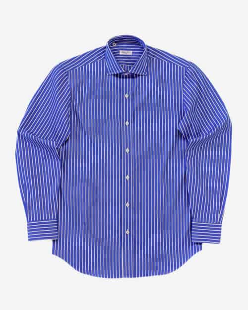 Classic With Darts White light blue striped cotton shirt