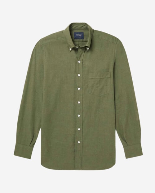 Button-Down Collar Cotton-Flannel Shirt