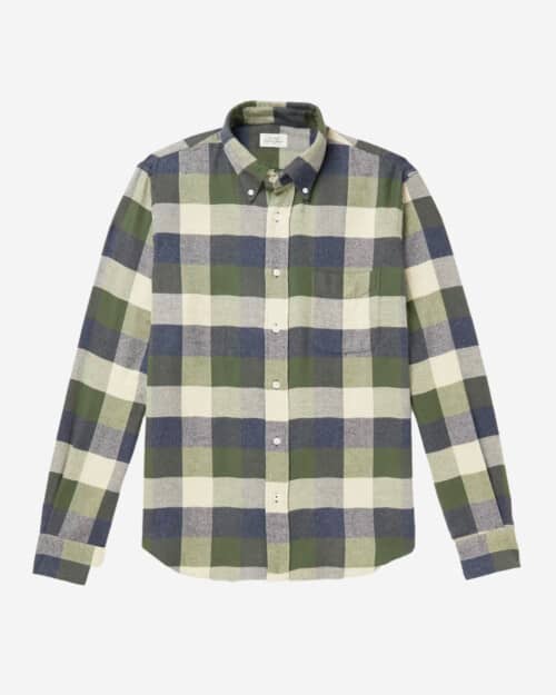 Pitt Button-Down Collar Checked Cotton-Flannel Shirt