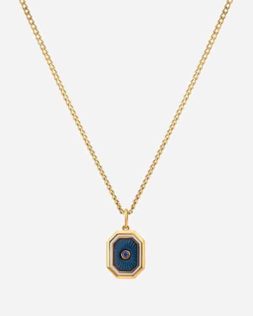 Miansai Umbra Gold Vermeil, Enamel and Sapphire Necklace
