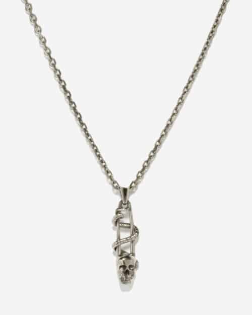 Alexander McQueen Skull Safety-Pin Necklace