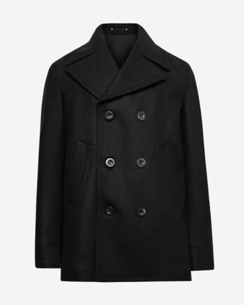 Private White V.C Double-Breasted Melton Wool Peacoat