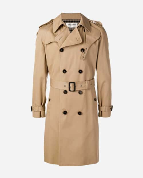 Saint Laurent Double-Breasted Belted Trench Coat