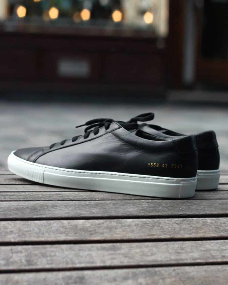 Common Projects Original Achilles Full-Grain Leather Sneakers in black and white
