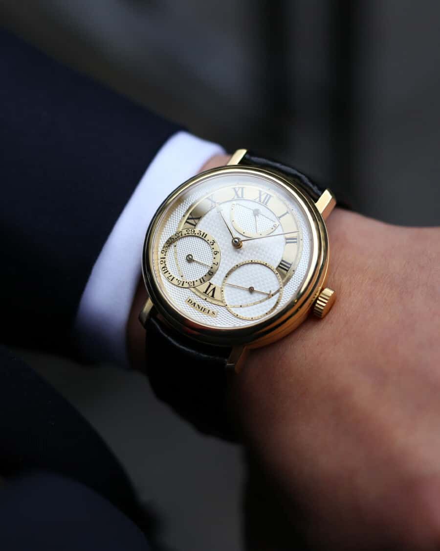 Roger Smith British watch worn on wrist